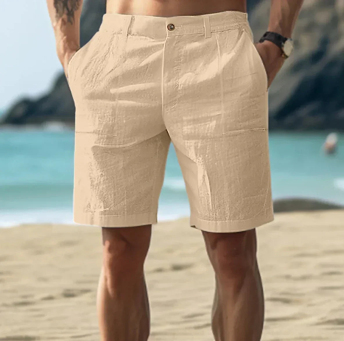 Luftige Linshorts for Menn
