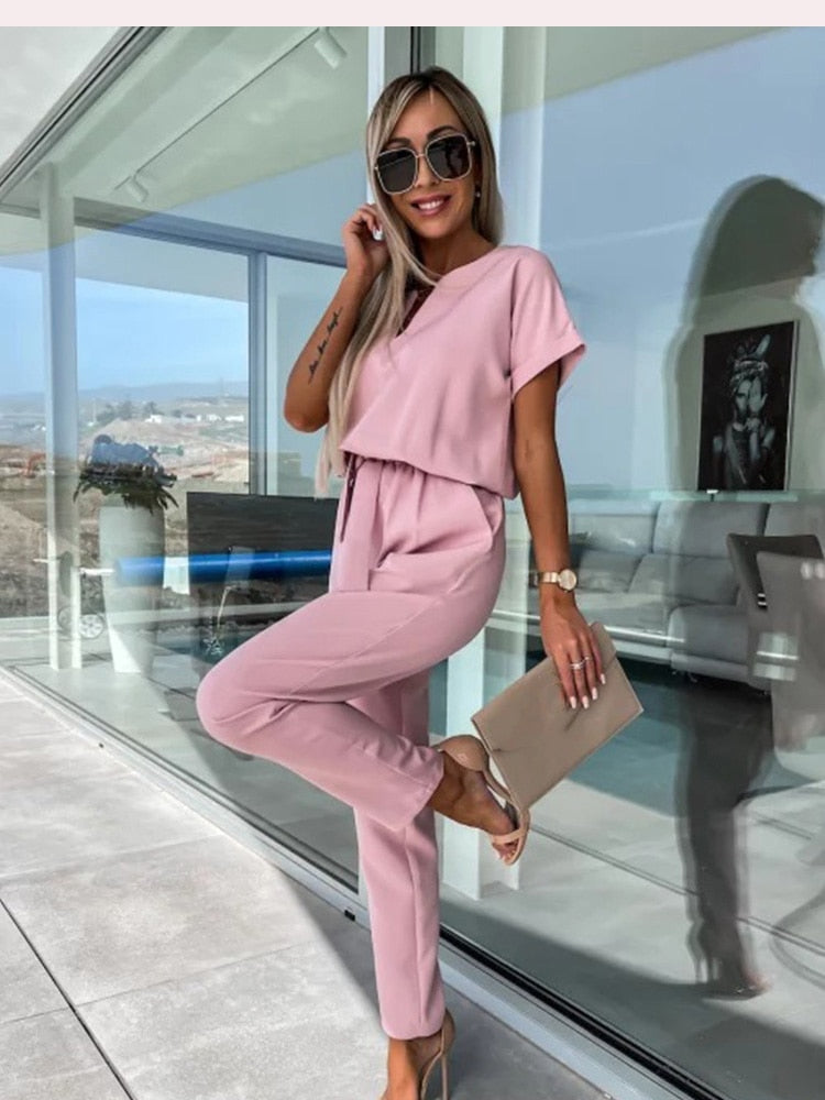 Lett Jumpsuit med Vide Ben for Dame