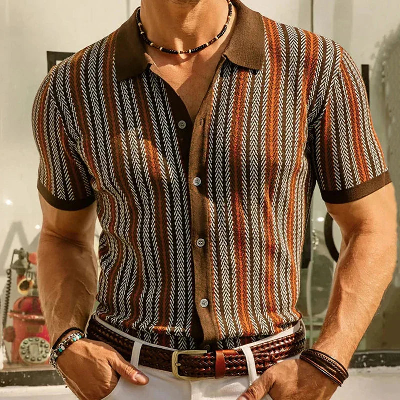 Mikkel | Vintage Strikket Polo med Knapper
