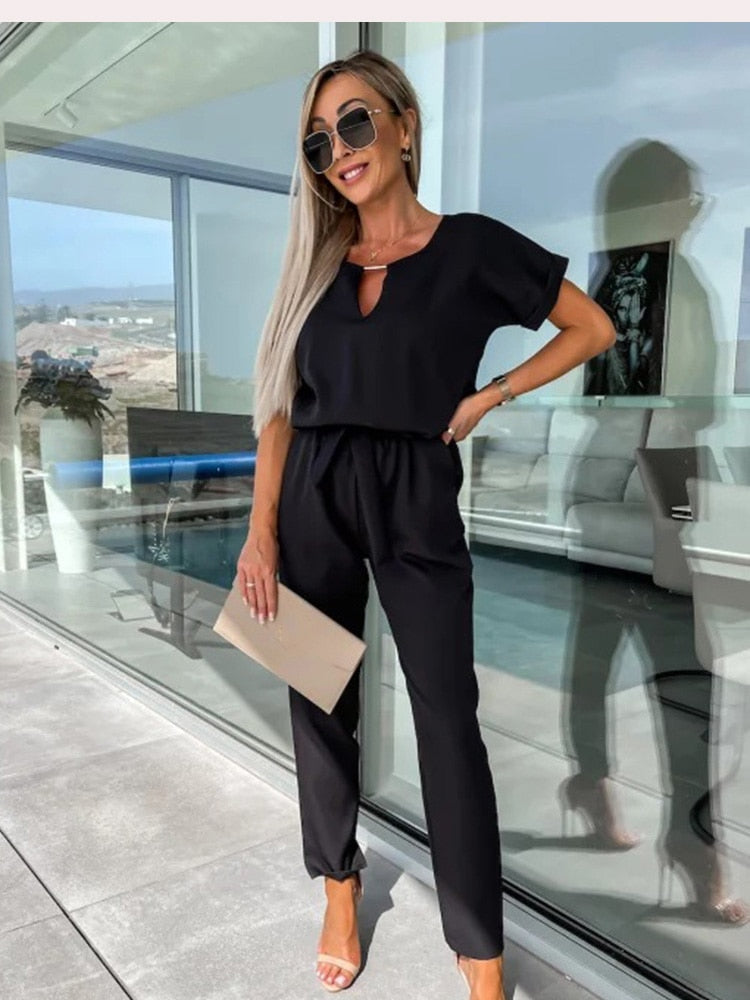 Lett Jumpsuit med Vide Ben for Dame