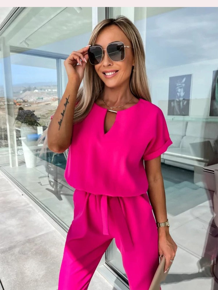 Lett Jumpsuit med Vide Ben for Dame