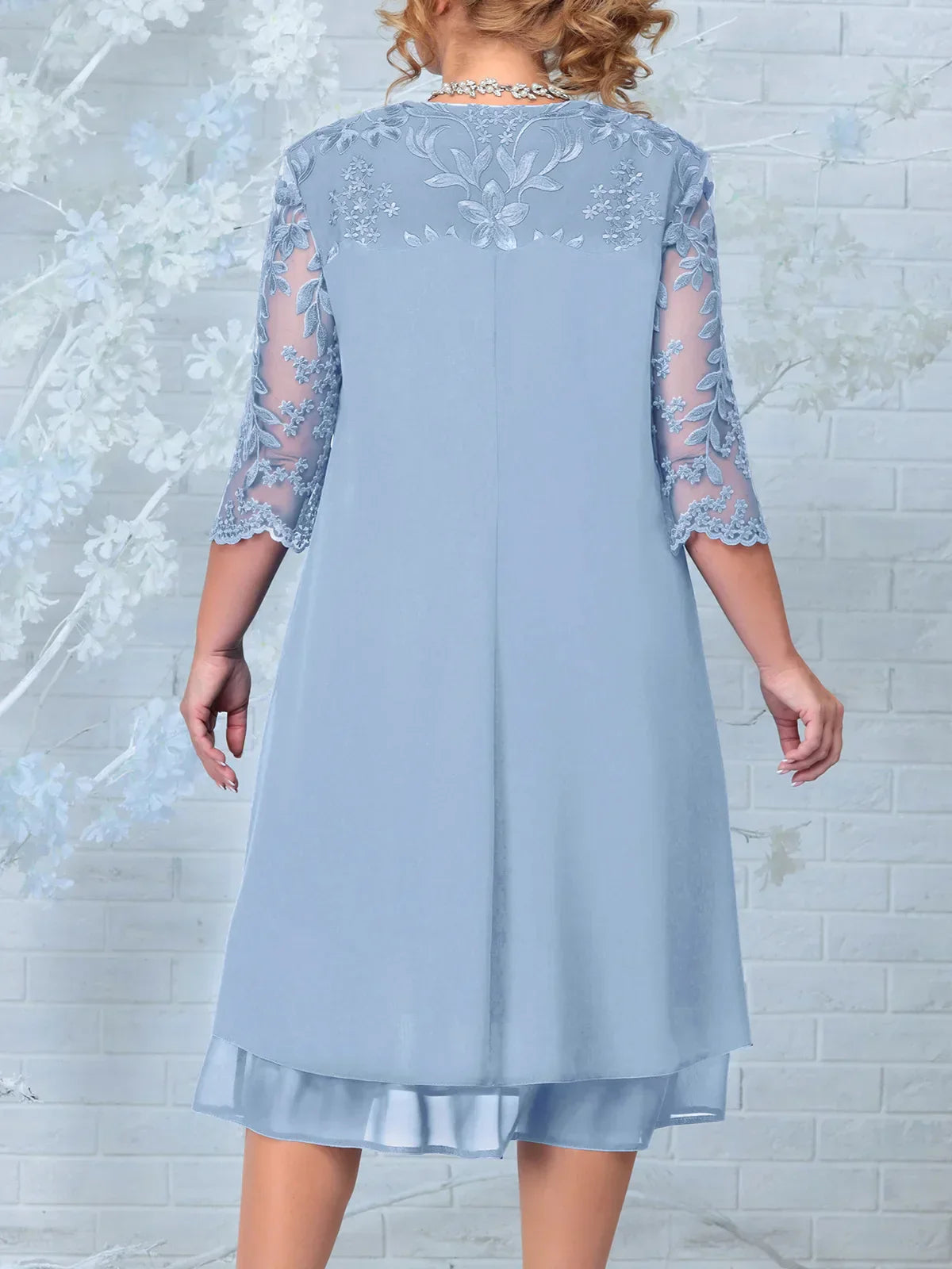 Brodert Aftenkjole for Kvinner Plus Size