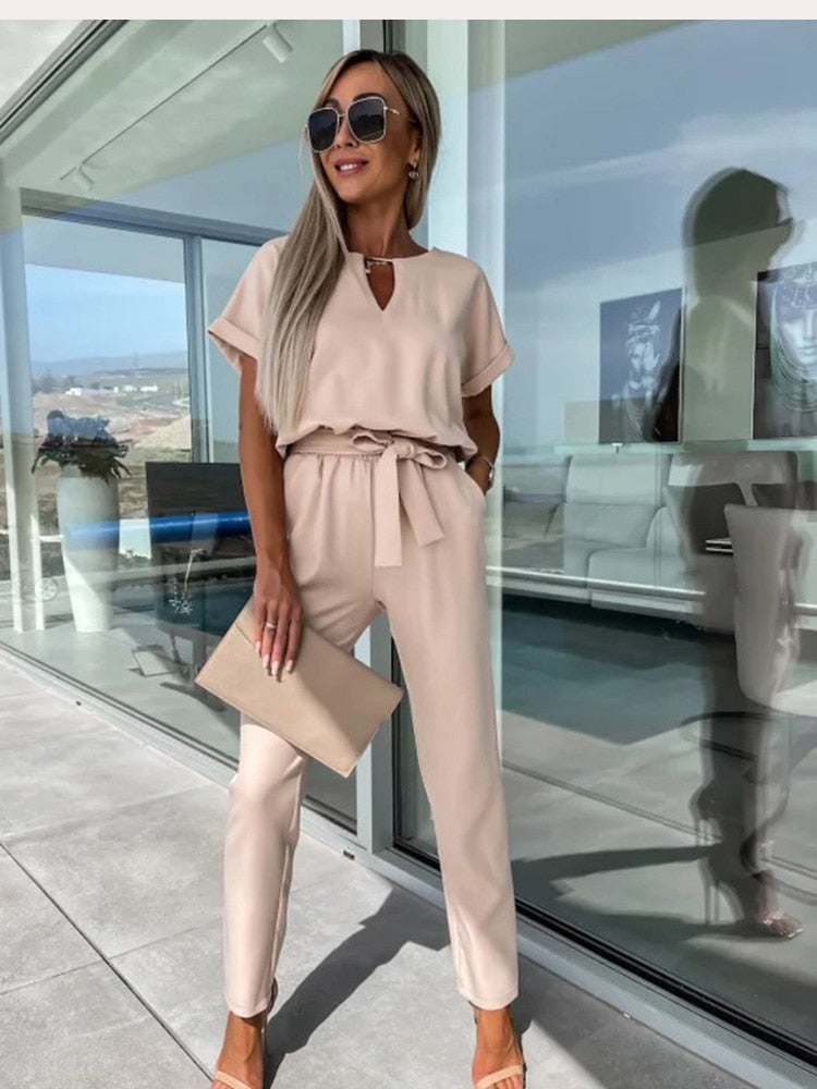 Lett Jumpsuit med Vide Ben for Dame