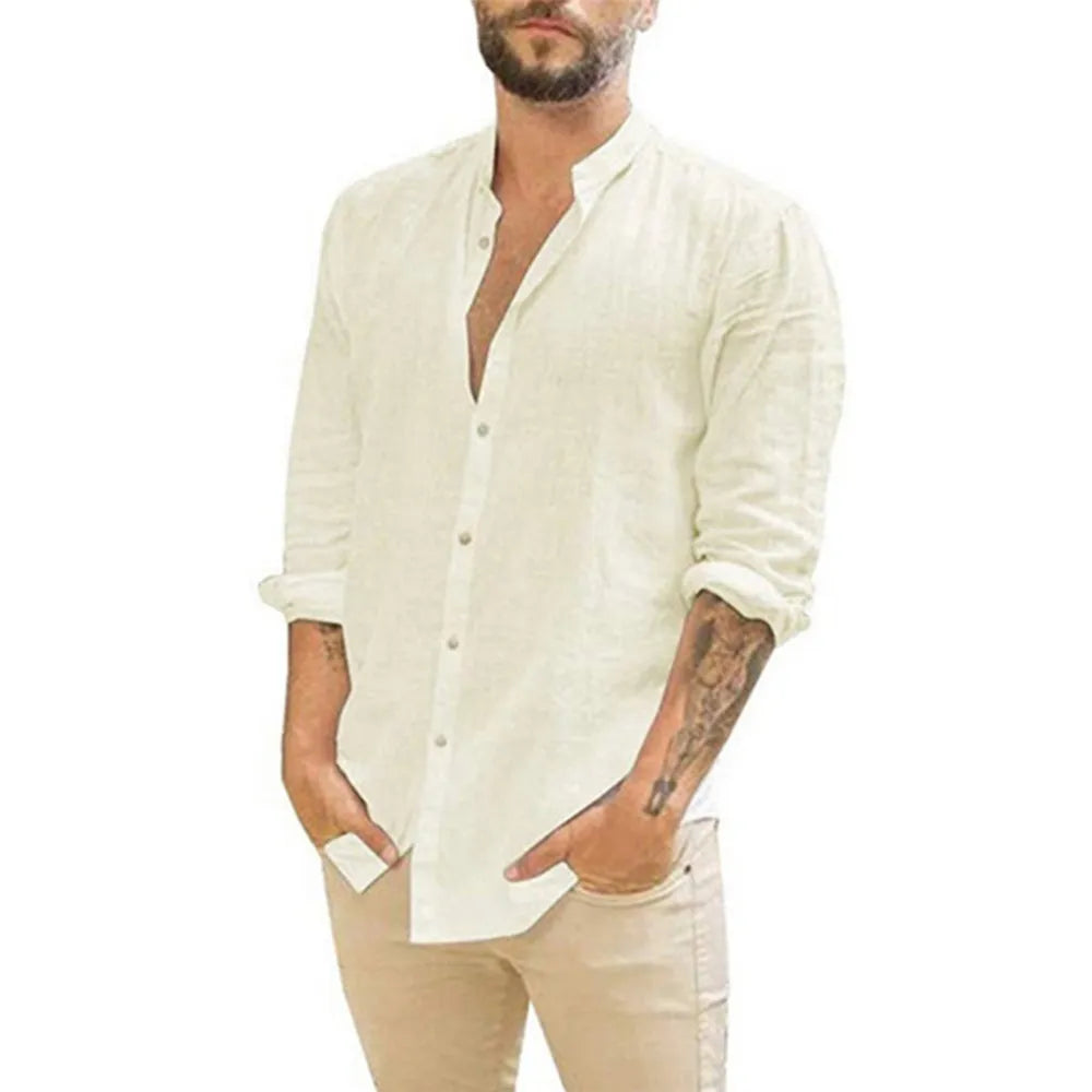 Elegant Herreskjorte i Lin for Varme Dager