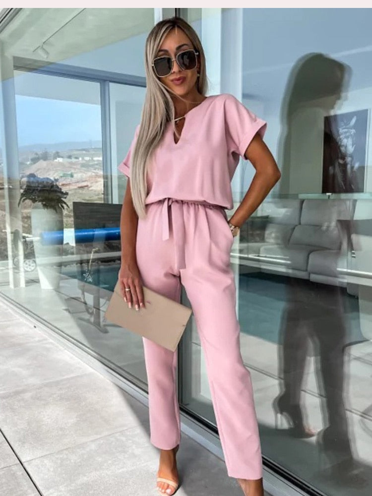 Lett Jumpsuit med Vide Ben for Dame