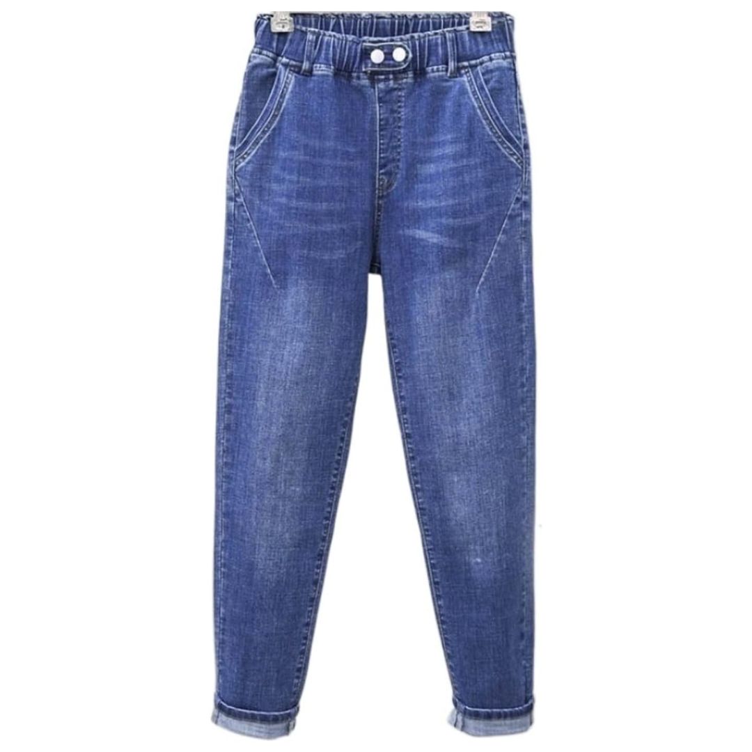 Dame Baggy Jeans med Høy Midje Plus Size
