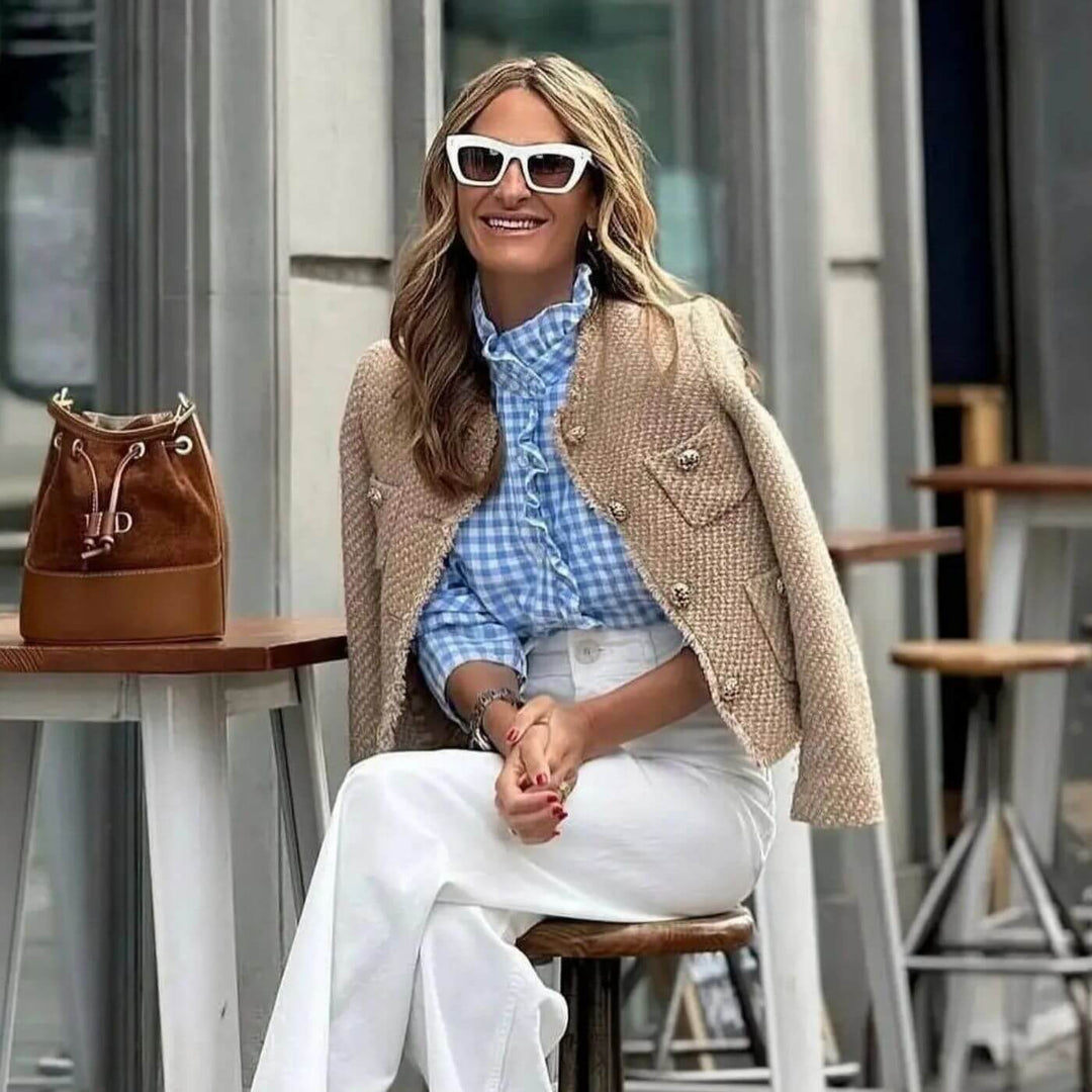 Elegant Kort Tweedjakke for Vår