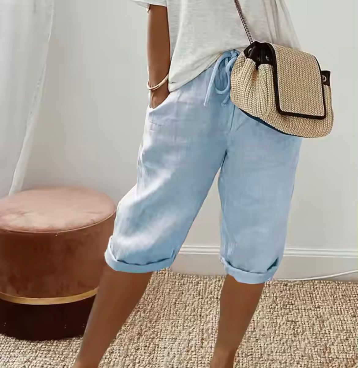 Dame Høytlivs Shorts i Kort Design