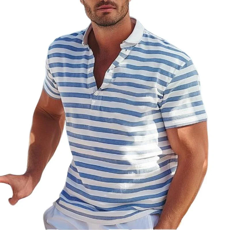 William | Retro Stripet Polo Skjorte til Menn