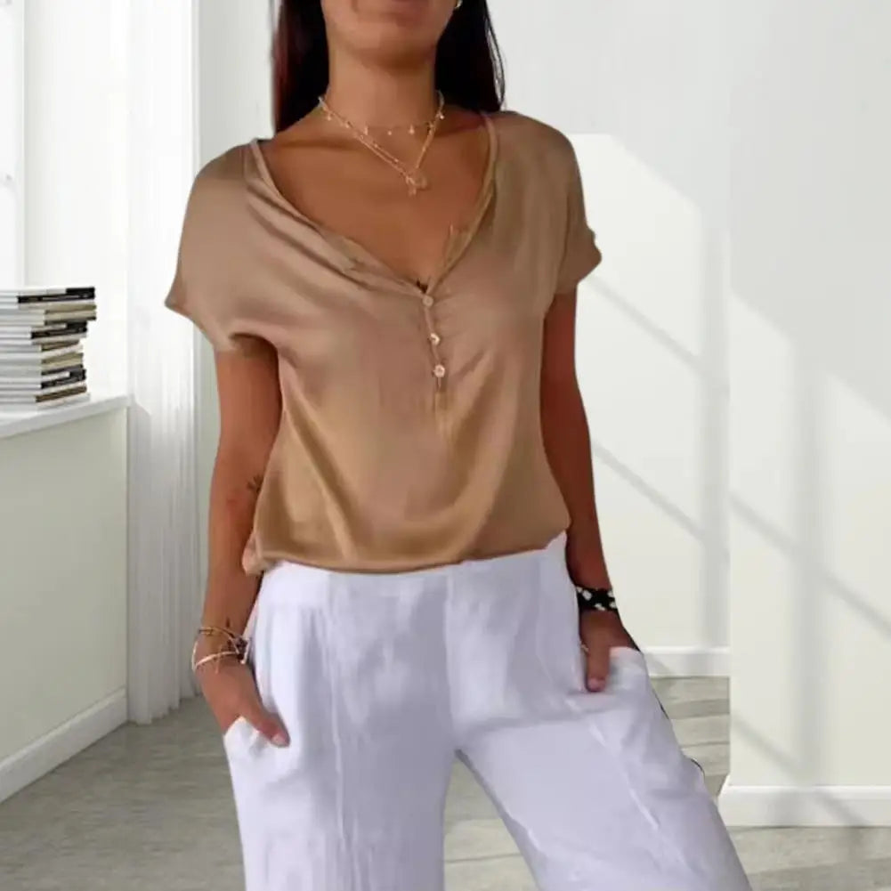 Elegant Damebluse med Lange Ermer
