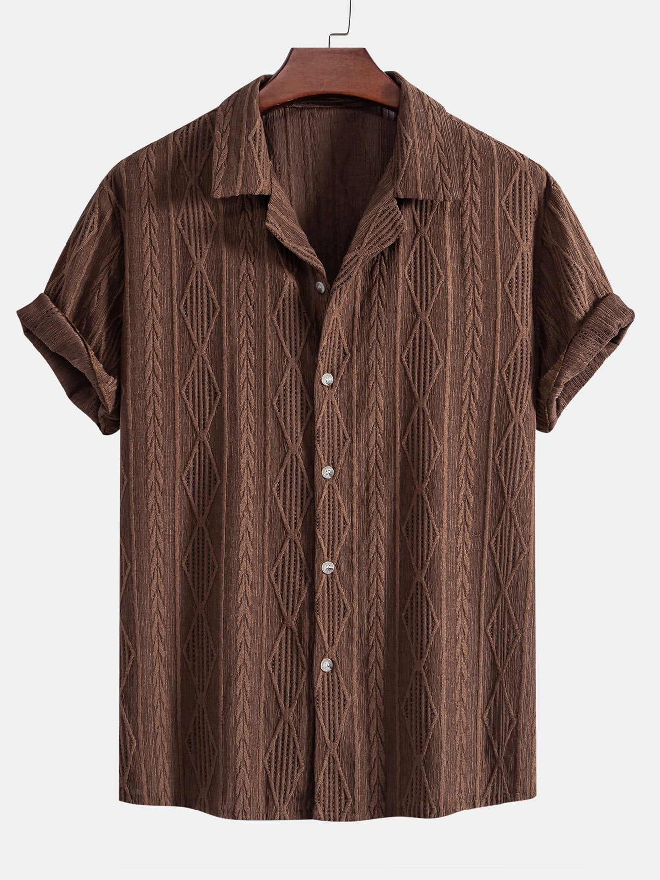 Mikkel | Uformell Jacquard Skjorte med Struktur