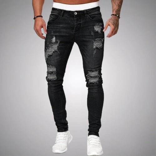 Herrejeans med Slitte Detaljer