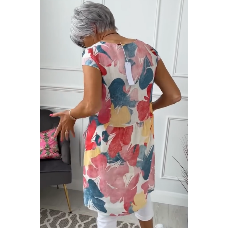 Elegant Kjole med Rund Hals for Damer